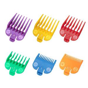 lot 44288 image: Clipper Guards Set Compatible with Most Wahl Clippers, Color Coded Clipper Guides Replacement - 116 to 12, 6 Piece Set, New Version - Retail $7