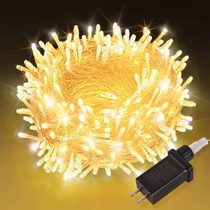 lot 44300 image: 100 LED String Lights 33ft Warm White, Plug in Fairy Lights with 8 Lighting Modes, Indoor Outdoor Christmas Lights for Bedroom Tree Yard Patio Wedding Holiday Decor (Warm White, 100 LED 33ft) - Retail $9
