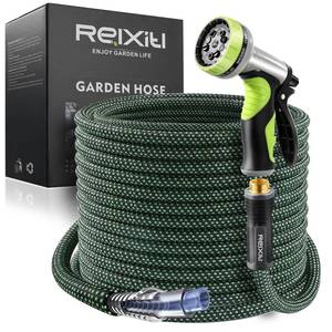 Garden Hose, Flexible Water Hose, Ultra Lightweight Non-Expanding hose with 10 Function Sprayer, Leak proof, Pressure Resistant for Yard, Outdoor (Green, 100FT) - Retail: $50