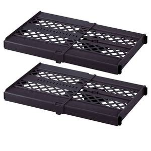 lot 44344 image: LockerMate Adjust-A-Shelf Locker Shelf, Extends to Fit Your Locker, Easy to Use, Perfect for School, Office, Gym, Black, 2-Pack - Retail $26