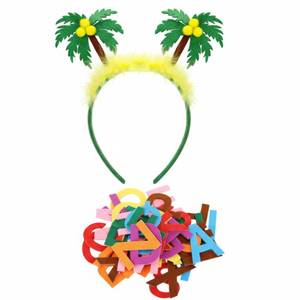 lot 44367 image: 53 Pcs Book Character Costume Accessories Letter Tree Costume Set Includes Palm Tree Headband and 52 Felt Letter Stickers for Halloween Accessories DIY - Retail $16