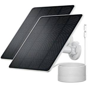 lot 44368 image: 1 Pack, Solar Panel Charger for Arlo Essential 2K Outdoor(2nd Gen)Essential XL Camera(2nd Gen)Essential Spotlight Camera, USB C and Micro USB Plug, 9.8ft Cable, Weatherproof (1Pack) - Retail $23