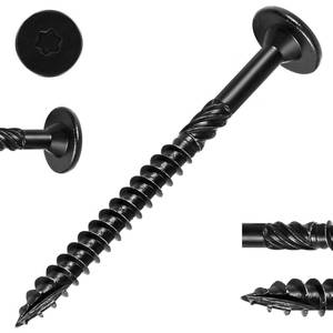 lot 44380 image: 100Pcs Black Star Drive Wood Screws 2-78 inch - Rust Resistant Timber Deck Screws for Landscaping, Log & Timber Wood - Heavy-Duty Outdoor Fasteners (#14 x 2-78 Black) - Retail $31