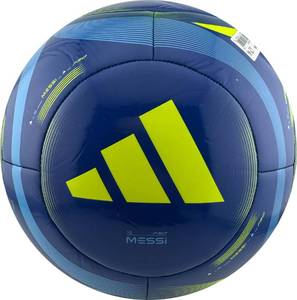 lot 44382 image: Adidas Unisex-Adult Messi Club Soccer Ball, Team Royal BlueSemi Blue BurstSolar Yellow, 5 - Retail $28