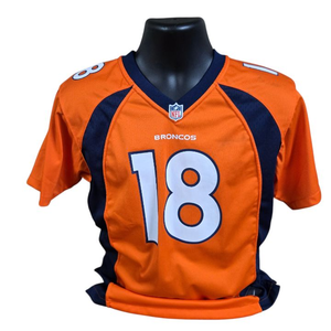 lot 48 image: Denver Broncos #18 NFL Jersey Large