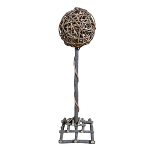 lot 49 image: Decorative Woven Ball on Rustic Stand