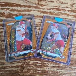 lot 69 image: 2024 Prizm Football NFL Kansas City Chiefs Rookie Cards, Steele and Hicks