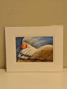 Abstract Original Artwork - Orange Sun Over Mountains