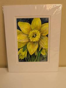 Yellow Daffodil Original Artwork by Holly Miller