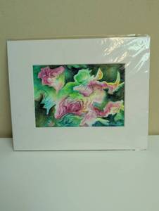 lot 16853 image: Pink Floral Abstract Aquarelle Artwork by Holly Miller