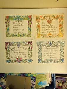 lot 16868 image: 1960s Kitchen Sayings Folk Art Print Collection by H.H. Noel