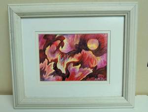 lot 16877 image: Abstract Flames Original Painting by H. Miller