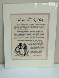 lot 16885 image: The Velveteen Rabbit Quote Art Print