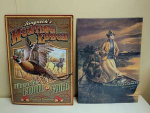 lot 16886 image: Hunting Theme Metal Signs - Hopkins & Allen and Ringnecks Lodge