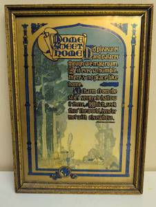 lot 16899 image: Framed Vintage-Style Gothic-style bordered print and gold frame of Home Sweet Home poem by John Howard Payne