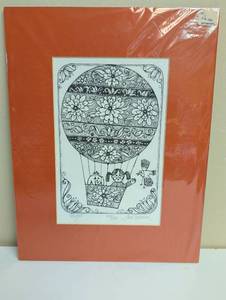 lot 16905 image: Hand-Drawn Hot Air Balloon Print - Limited Edition # 200220