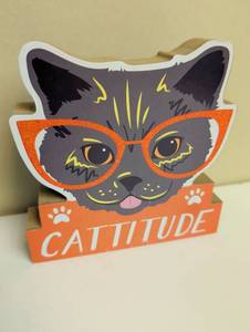 lot 16922 image: Cattitude Black Cat Decorative Stand
