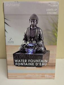 lot 16929 image: Ashland LED Buddha Water Fountain, in box.