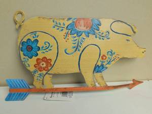 lot 16936 image: Decorative Pig Weather Vane Wall Art