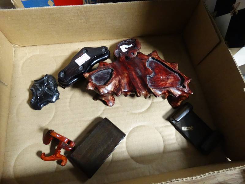 lot 10254 image: lot of hand carved wooden items