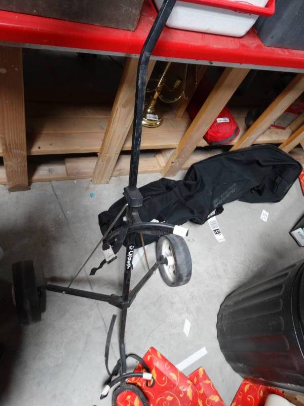 lot 10267 image: cougar golf bag catty with golf bag