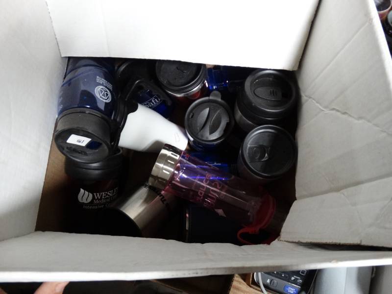 lot 10377 image: lot of reusable water bottles and thermoses