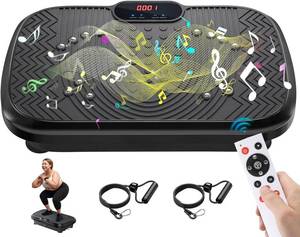 lot 121253 image: Retails for $150 Vibration Plate Exercise Machine, Vibrating Plate for Lymphatic Drainage with 240 Adjustable Speeds, Full Body Vibration Plate Fitness Platform for Weight Loss, Bluetooth Music, Women and Men