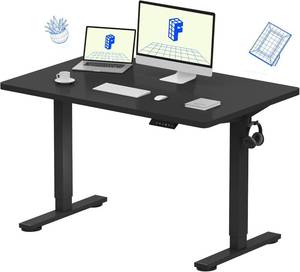 lot 385241 image: Retails for $180 FLEXISPOT EN1 One-Piece Standing Desk with 1-Inch Thick Desktop, 48x30 Electric Height Adjustable Desk for Home Office & Multi-Device Workstations, Black