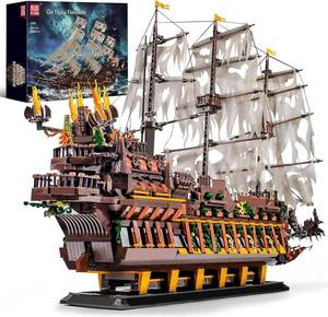 lot 471190 image: Retails for $170 Mould King Large Pirates Ship Model Building Blocks Kits, MOC Dutchman Building Block Pirate Ship Construction Set to Build, Toys Gift for Age 14Adult Collections Enthusiasts (4364Pieces)