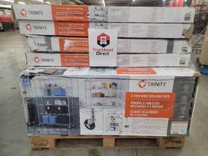lot 56694 image: TRINITY Wire Shelves & Stainless Steel Prep Tables -  6-Tier Shelves (2ct) , 5 Tier (2ct), Prep Table (4ct)