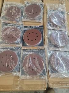 lot 56711 image: Empower 5-inch Orbital Sander Paper Set - 400 packs of 18