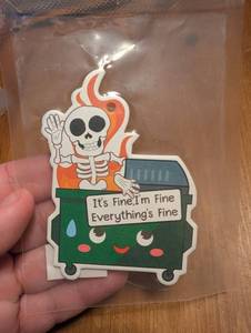 lot 2011 image: Its Fine Skeleton Dumpster Fire Car Scent