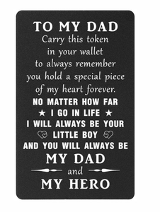 lot 2013 image: Dads Wallet Token Card with Heartfelt Message