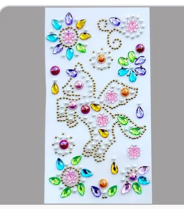lot 2023 image: Colorful Floral Gem Sticker Sheet