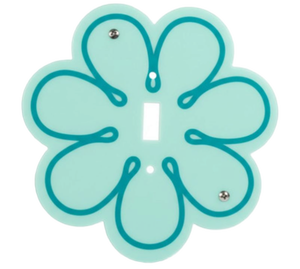 lot 2030 image: Teal Flower Light Switch Cover Plate