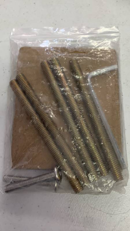 lot 503 image: Color Zinc Full Thread Screw set of 5 Full Thread Rod for Furniture Mounting Assembly Fastening 4 inches
