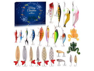 lot 414 image: Advent Calendar Fishing Christmas Countdown - 24 Days Fishing Lures Set for Fisher Adult Men Teen Boys - 2025 Xmas Surprise Gift GS80