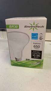 lot 420 image: EnviroTech BR30 LED Light Bulb 8W (65W Equivalent) DP60