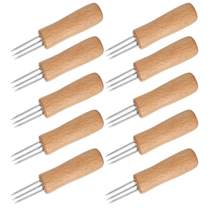 lot 427 image: Set of 10 Wooden Handle Corn Holders