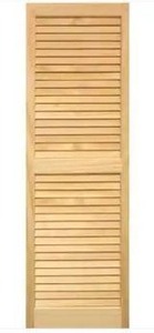 lot 25030 image: Unfinished Louvered Window Shutters 15x39 Pair