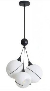 lot 25031 image: Modern Glass Globe Cluster Pendant Light