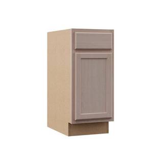 lot 25052 image: Hampton Bay Hampton Assembled 15x34.5x24 in. Base Kitchen Cabinet in Unfinished Beech- Retail $99