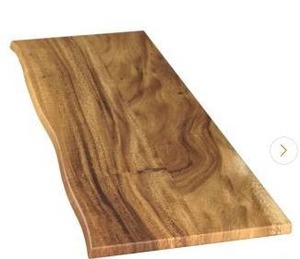 lot 25058 image: 6ft Saman Wood Butcher Block Countertop with Live Edge- Retail $389