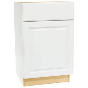lot 25060 image: Hampton 21 in. W x 24 in. D x 34.5 in. H Assembled Base Cabinet in Satin White- Retail $179