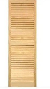 lot 25069 image: Pinecroft 15 in. x 39 in. Pine Louvered Shutters Pair, Unfinished