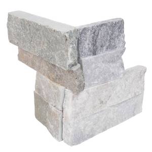 lot 25077 image: MS International Alaska Gray Ledger Corner 6 in. x 6 in. x 6 in. Natural Marble Wall Tile (2.5 sq. ft.  case), White