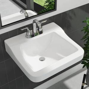 lot 25106 image: Aragon 19 in. Rectangular Vitreous China Bathroom Sink in White