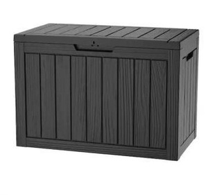 lot 25109 image: EasyUp 45 Gal. Black Resin Outdoor Storage Deck Box