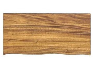 lot 25117 image: Hampton Bay 4 ft. L x 25 in. D Finished Saman Solid Wood Butcher Block Countertop in with Live Edge- Retail $349