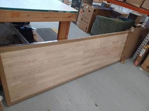 lot 25118 image: Hampton Bay 8 ft. L x 25 in. D Unfinished Hevea Solid Wood Butcher Block Countertop With Standard Edge- Retail $268